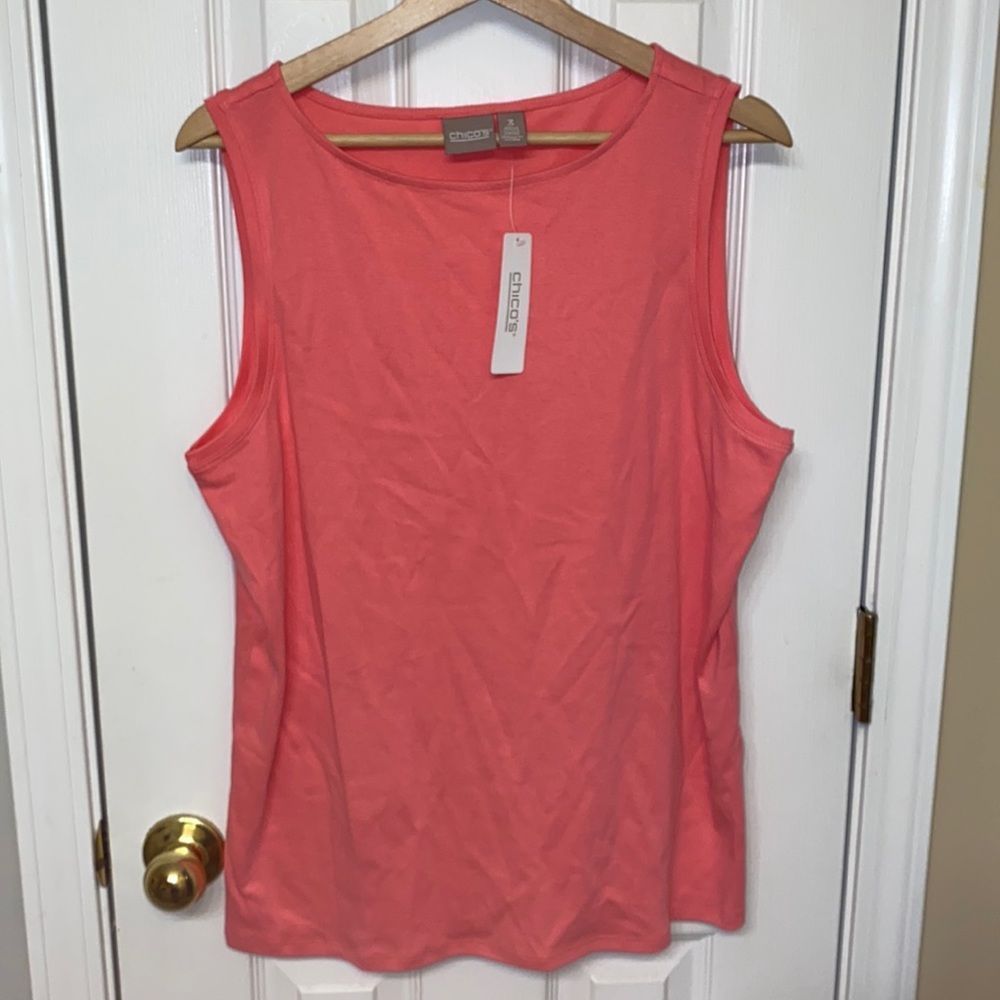 Chico's Women's Dropped Armhole Pink Tank Top Size XL. I did remove tag.